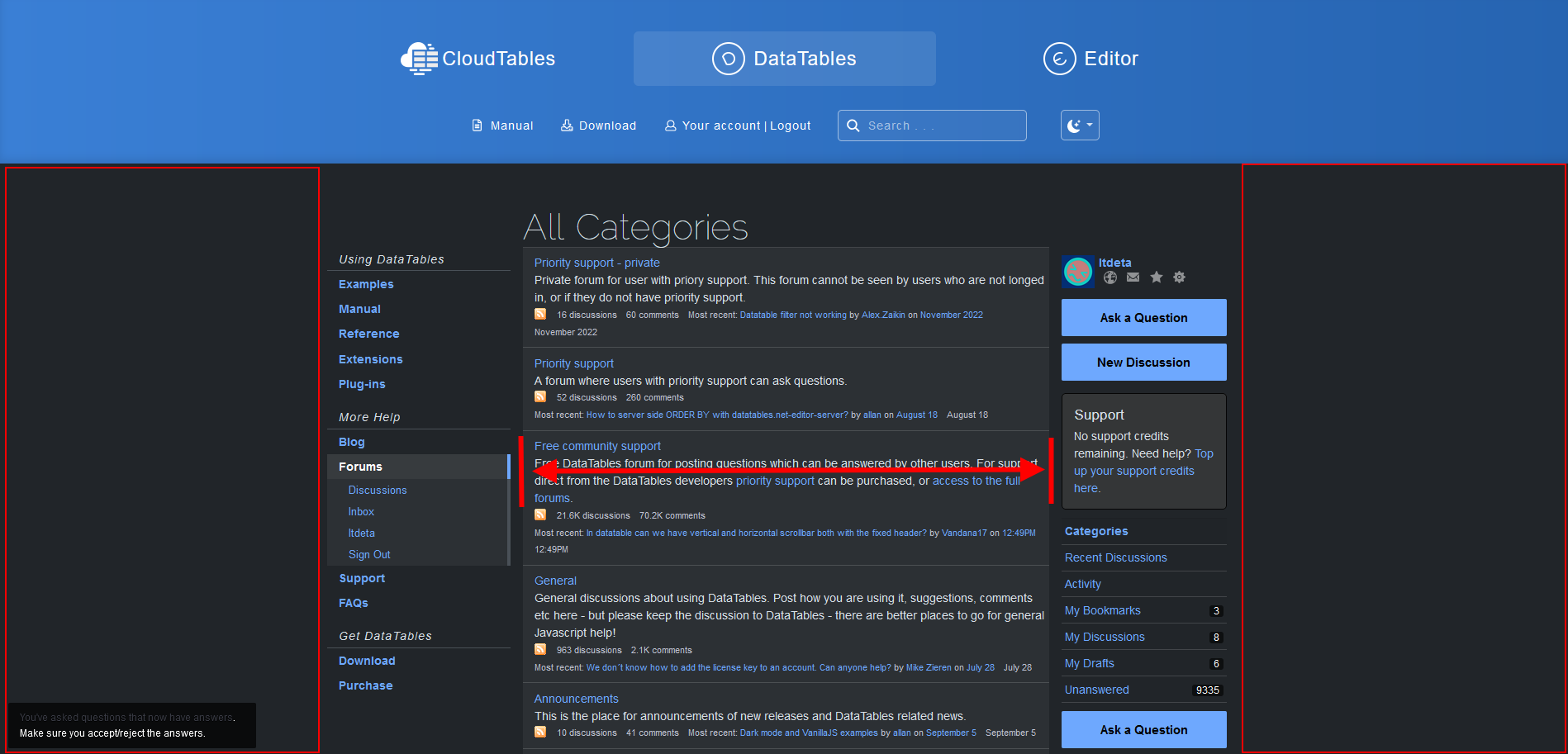 Forum Missing Responsive Design DataTables Forums