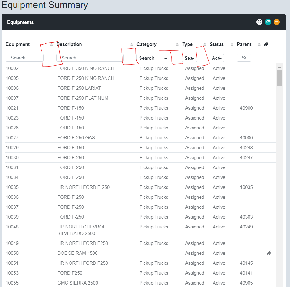 datatables removed showhide filter